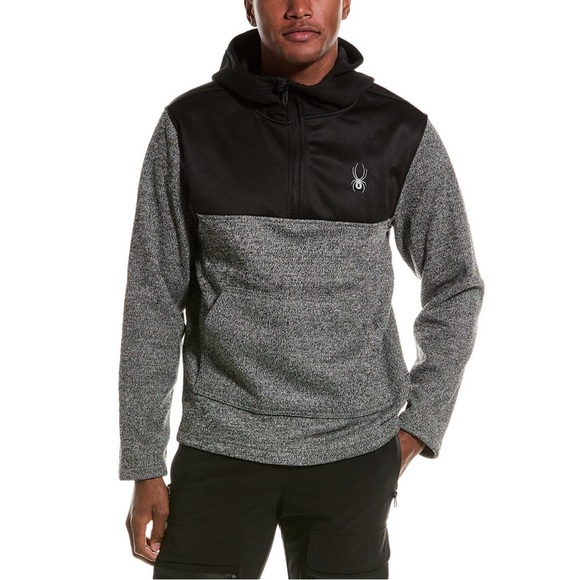 Spyder Other - Spyder Men's Racer 1/4 Zip Pullover Hoodie Charcoal Heather